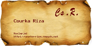 Csurka Riza névjegykártya